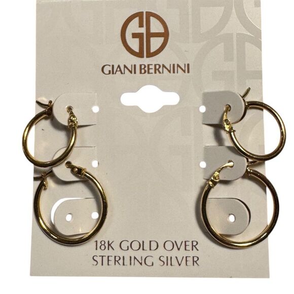 Giani Bernini 18k over sterling silver Hoop Earrings - Picture 1 of 2
